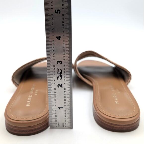 Marc Fisher LTD Zuri Flat Slide Sandal Women's Natural/Brown Size US6M EU37 - Picture 4 of 9